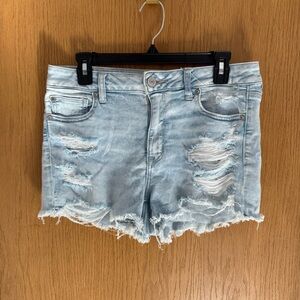 American Eagle Outfitters Light Blue Ripped Jean Shorts